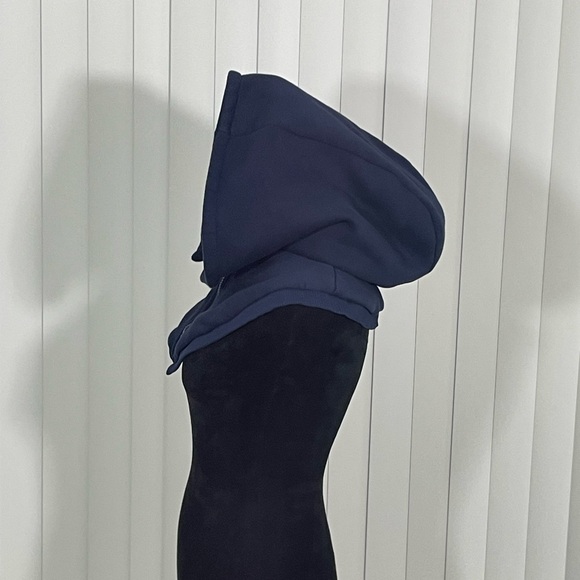 UNU Navy Blue Cotton Fleece Oversized Hooded Scarf Balaclava Removable Hood Hat main image 12